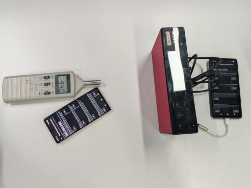 Test tone setup on preset unprocessed