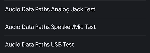 Test dei percorsi dei dati audio
