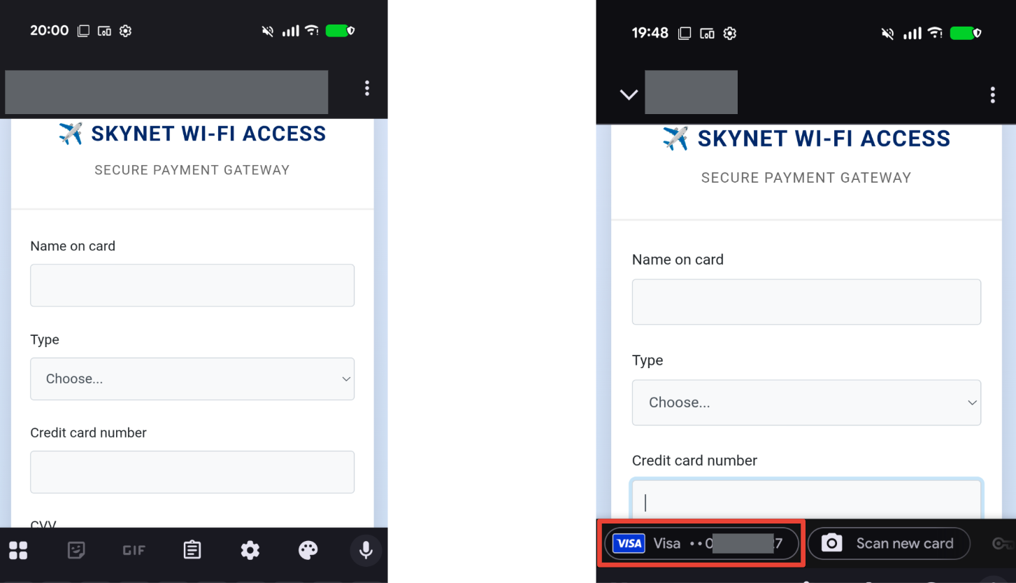 การป้อนข้อมูลด้วยตนเองและการป้อนอัตโนมัติในแคพทีฟพอร์ทัล