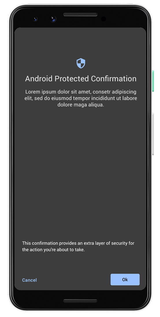 Protected Confirmation software inverted colors