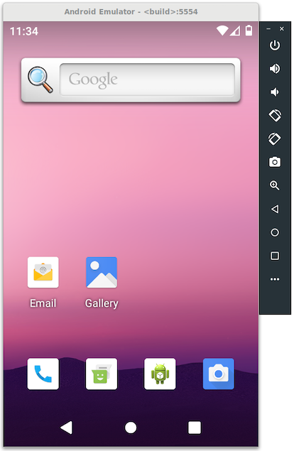 Android Emulator ejecutando un AVD